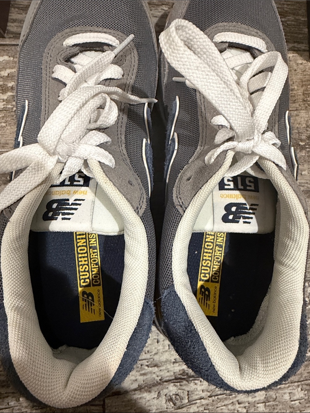 New Balance Gray, Navy and Yellow Casual Sneakers MENS - Picture 5 of 6